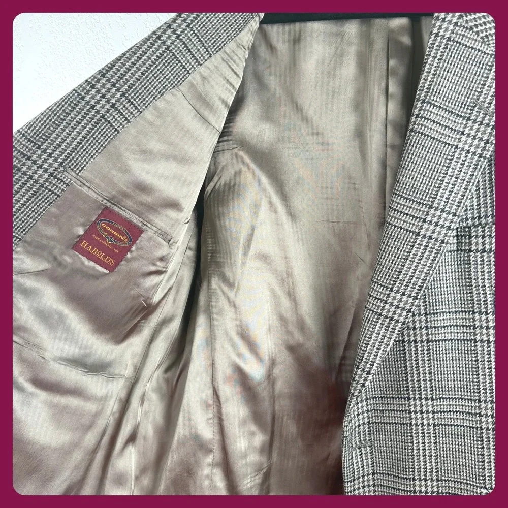 Vintage VTG Corbin Ltd Mens Tweed Plaid Blazer Jacket‎ Professional Made in USA